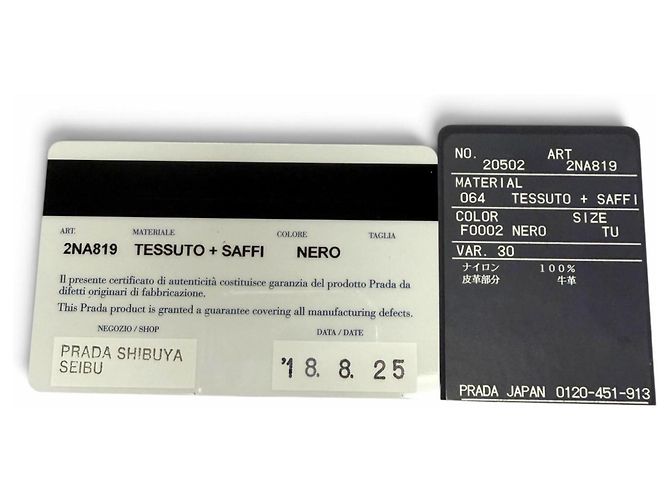 Bolsa de Mão Prada 2NA819 em Nylon e Couro Preto - vista 11