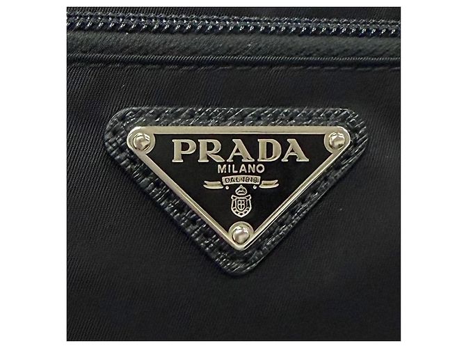 Bolsa de Mão Prada 2NA819 em Nylon e Couro Preto - vista 7