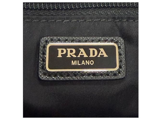 Bolsa de Mão Prada 2NA819 em Nylon e Couro Preto - vista 9