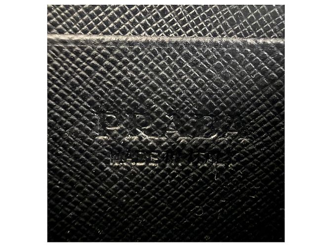 Bolsa de ombro Prada em couro Saffiano com logo triangular Preto - vista 10