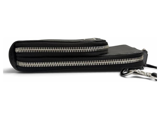 Bolsa de ombro Prada em couro Saffiano com logo triangular Preto - vista 4
