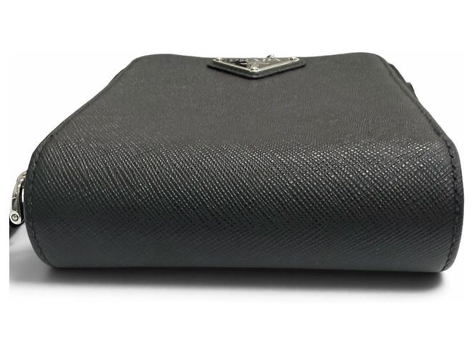 Bolsa de ombro Prada em couro Saffiano com logo triangular Preto - vista 5