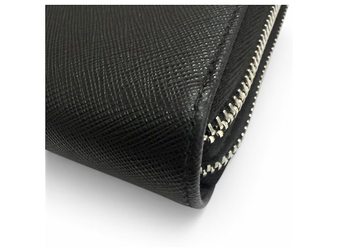 Bolsa de ombro Prada em couro Saffiano com logo triangular Preto - vista 7