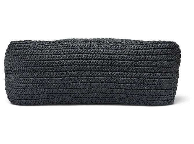 Prada Crochet Tote Bag aus schwarzer Raffia - Ansicht 5