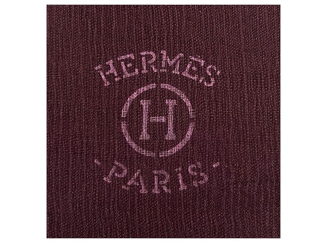 Hermès Stole en cachemire et soie violette Hermes - vue 6