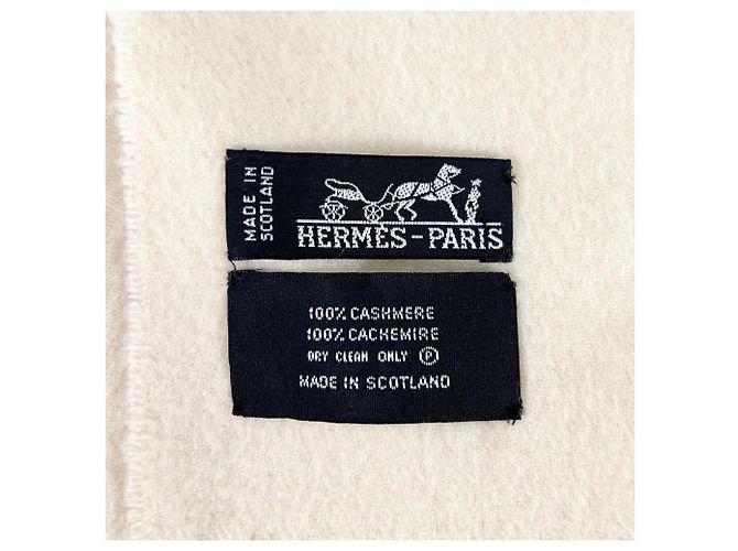 Hermès Hermes Kaschmir-Stola in Ivory Roh - Ansicht 8