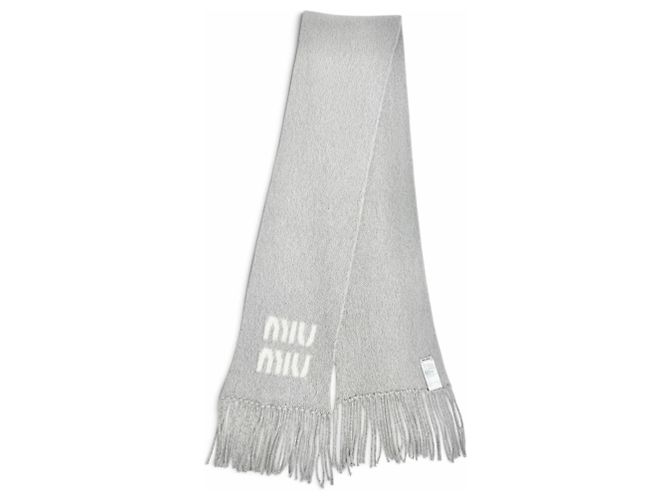 Miu Miu Stola/Schal aus Mohair-Wollmischung Braun Weiß - Ansicht 3