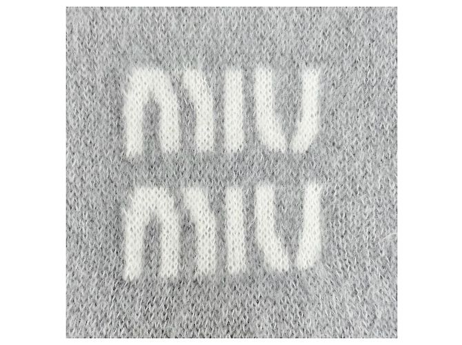 Miu Miu Stola/Schal aus Mohair-Wollmischung Braun Weiß - Ansicht 6