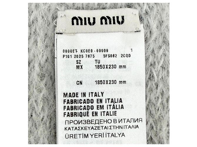 Miu Miu Stola/Schal aus Mohair-Wollmischung Braun Weiß - Ansicht 7