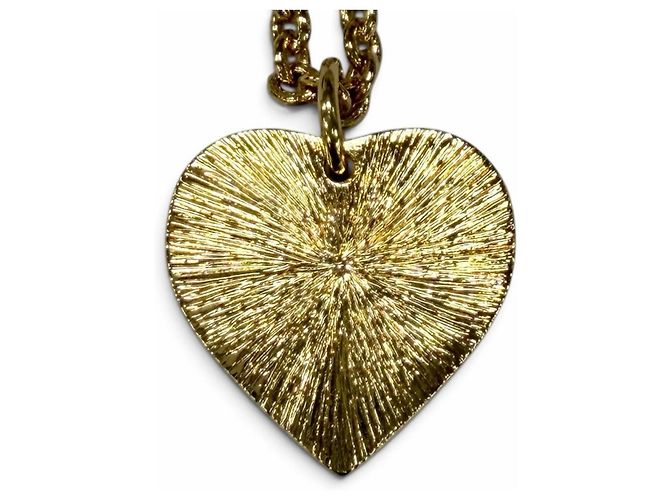 Chanel I26P Coco Mark Heart Anhänger Halskette Schwarz Golden - Ansicht 4