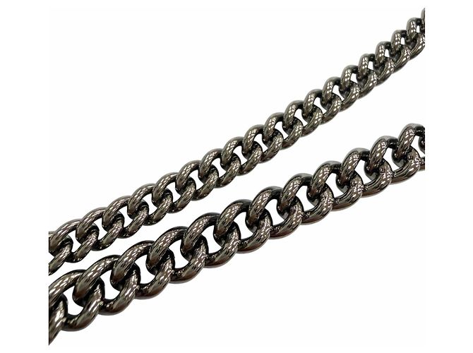 Ceinture chaîne Chanel Vintage 04A GP avec strass et logo Coco Mark Noir Argenté - vue 8