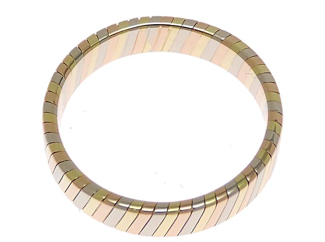 Bulgari Anello Tubogas da uomo Bvlgari 750 tricolore - vista 2