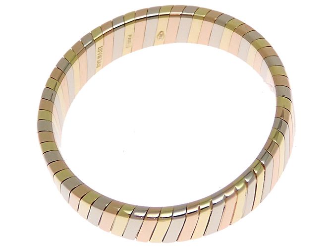 Bulgari Anello Tubogas da uomo Bvlgari 750 tricolore - vista 3