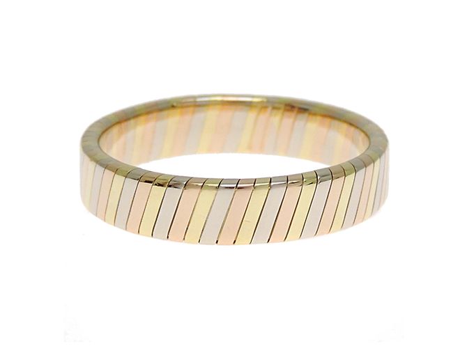 Bulgari Anello Tubogas da uomo Bvlgari 750 tricolore - vista 4