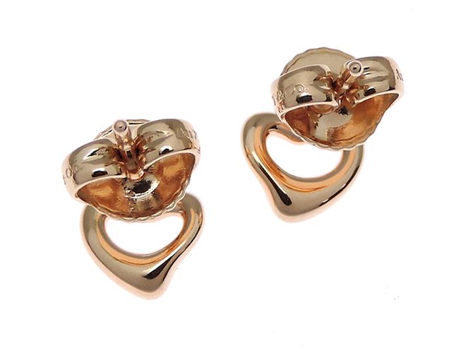 Autre Marque Orecchini a lobo Tiffany & Co. in oro rosa 18K Open Heart - vista 3