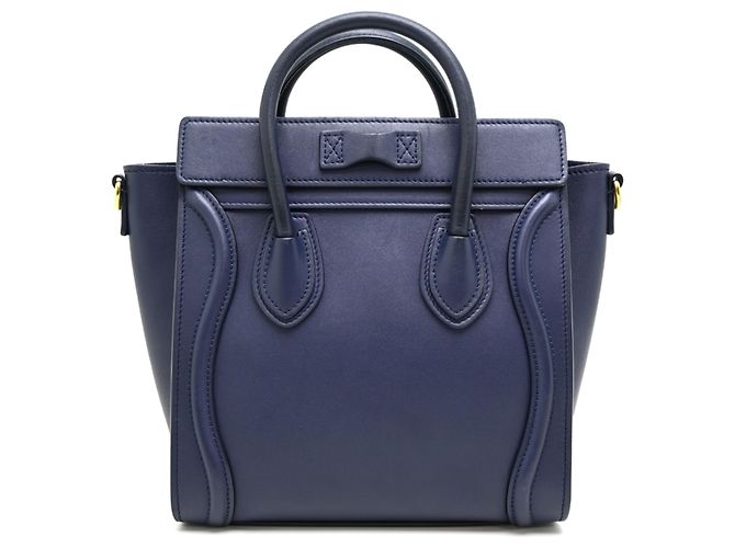 Céline Borsa a mano Celine Luggage Nano Shopper da donna Blu navy - vista 2