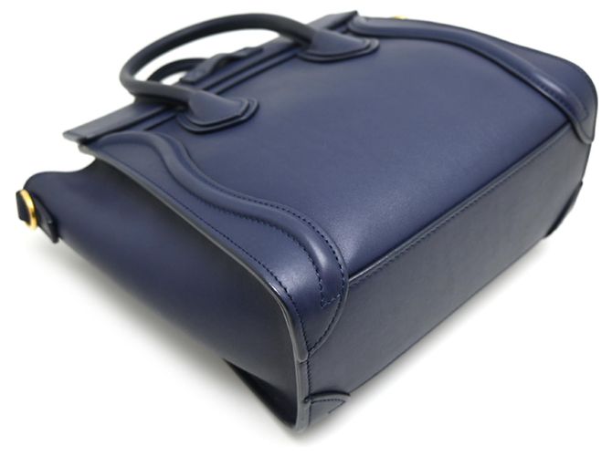 Céline Borsa a mano Celine Luggage Nano Shopper da donna Blu navy - vista 4
