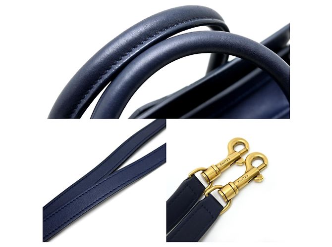 Céline Borsa a mano Celine Luggage Nano Shopper da donna Blu navy - vista 5