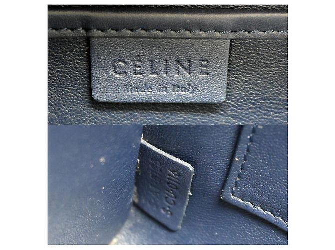 Céline Borsa a mano Celine Luggage Nano Shopper da donna Blu navy - vista 8