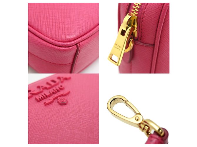 Borsa a tracolla in pelle Saffiano da donna Prada Rosa - vista 7