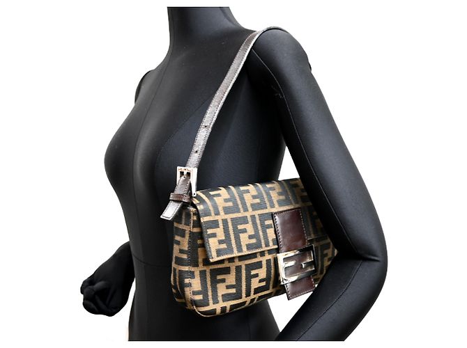 Borsa Fendi Mamma Bucket con motivo Zucca Marrone - vista 9