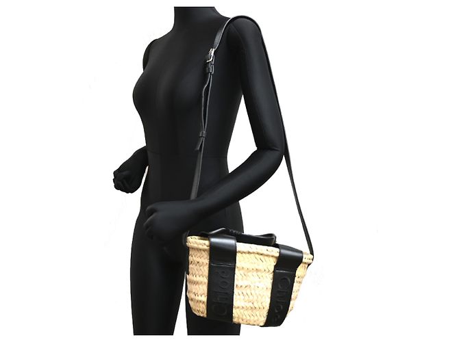 mala de mão Chloé Sense Small Basket Preto - vista 9