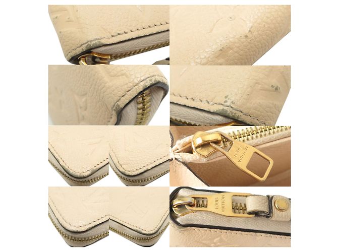 Portefeuille Zippy Louis Vuitton en Cream Écru - vue 9