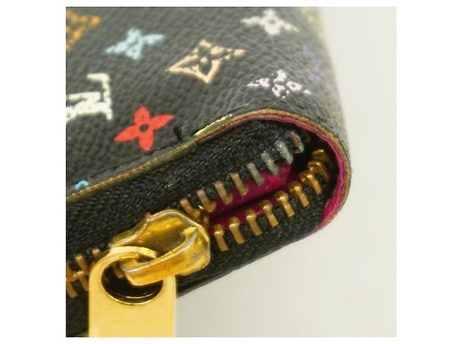 Louis Vuitton Monogram Multicolor Zippy Wallet Schwarz Rot - Ansicht 8