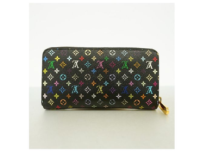 Louis Vuitton Monogram Multicolor Zippy Wallet Schwarz Rot - Ansicht 9