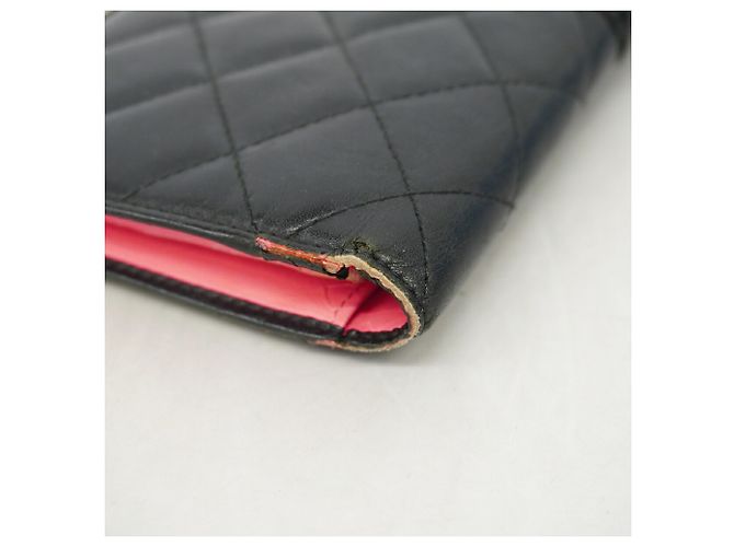 Portafoglio lungo Chanel Cambon in pelle d'agnello nero - vista 5