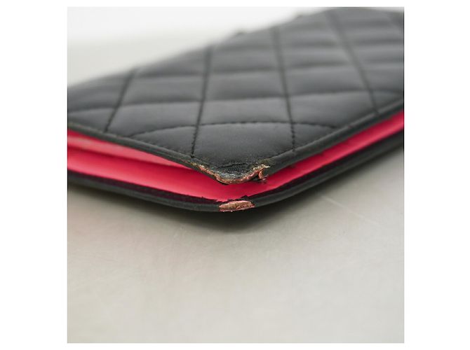 Portafoglio lungo Chanel Cambon in pelle d'agnello nero - vista 6
