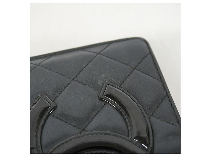 Portafoglio lungo Chanel Cambon in pelle d'agnello nero - vista 7