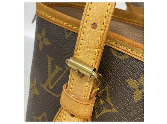 Borsa Tote Louis Vuitton Monogram Bucket PM Marrone - vista 10