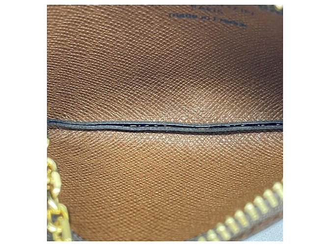 Louis Vuitton Monogram Pochette Clé Coin Case Marrone - vista 3