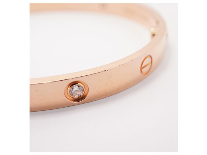 Bracciale Cartier Love in oro rosa 18K con diamanti - vista 11