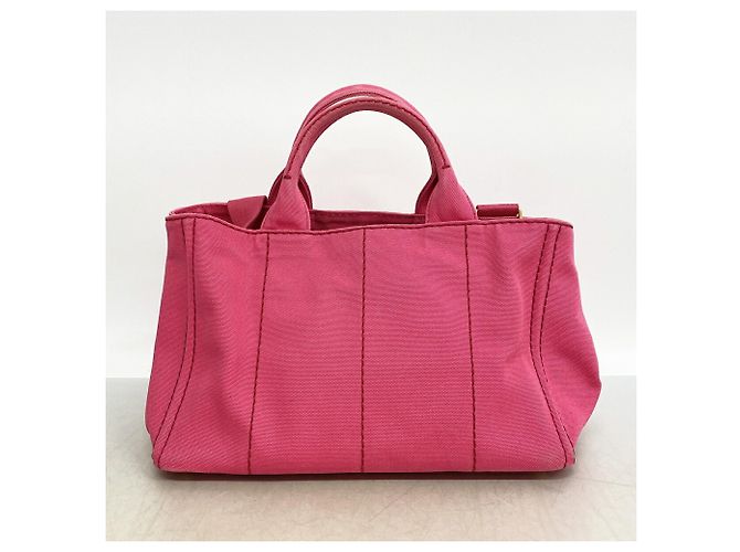 Borsa Tote Prada Canapa Canvas Rosa - vista 11