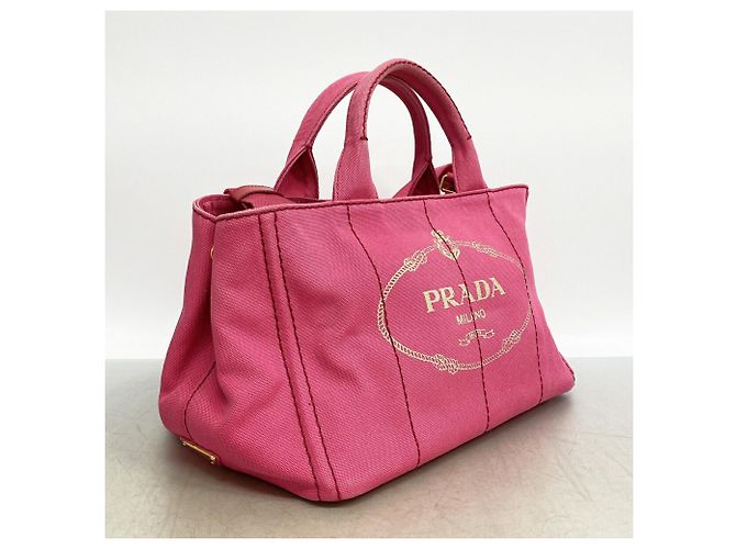 Borsa Tote Prada Canapa Canvas Rosa - vista 2