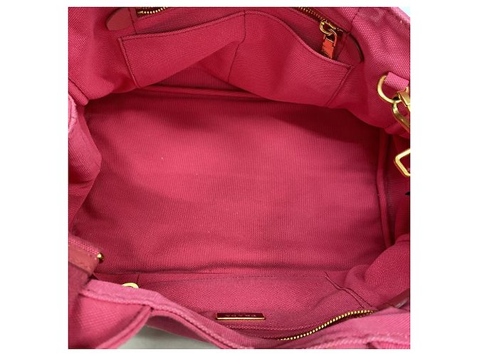 Borsa Tote Prada Canapa Canvas Rosa - vista 4