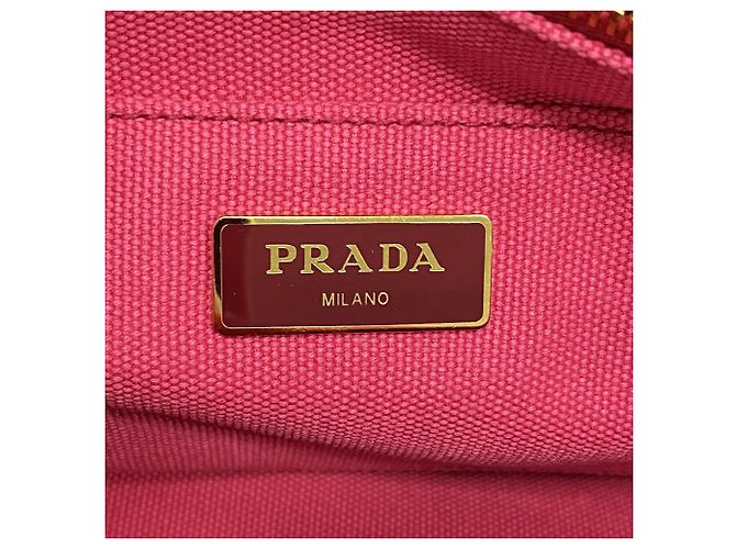 Borsa Tote Prada Canapa Canvas Rosa - vista 5