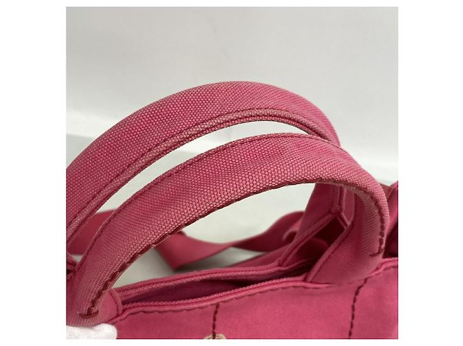 Borsa Tote Prada Canapa Canvas Rosa - vista 8
