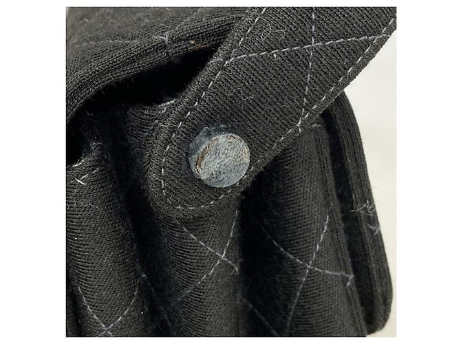 Chanel Matelassé Handtasche aus doppelseitiger Baumwolle Schwarz - Ansicht 6