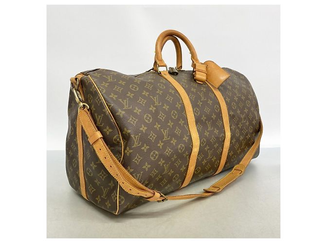 Louis Vuitton Boston Monogram Keepall Bandoulière 55 Marrone - vista 2