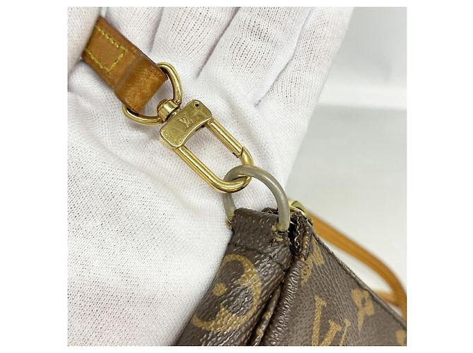 Louis Vuitton Monogram Pochette Accessoires Schultertasche Braun - Ansicht 7