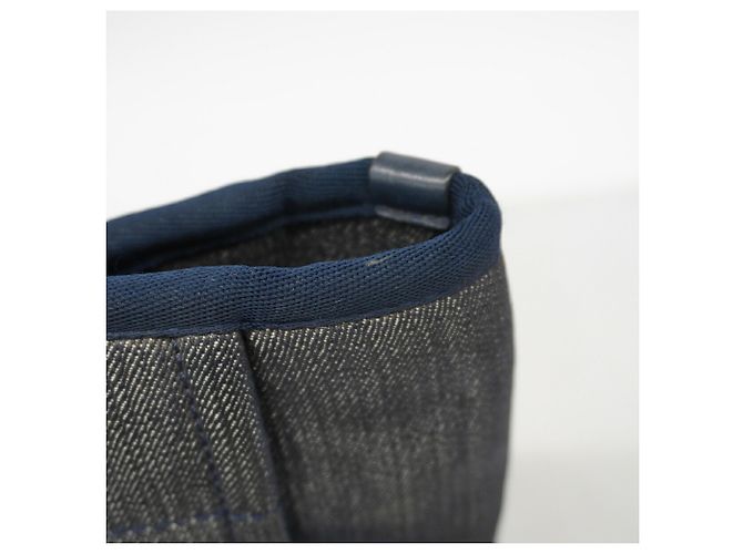 Borsa Tote Chanel Deauville in Denim con Catena Blu navy - vista 8