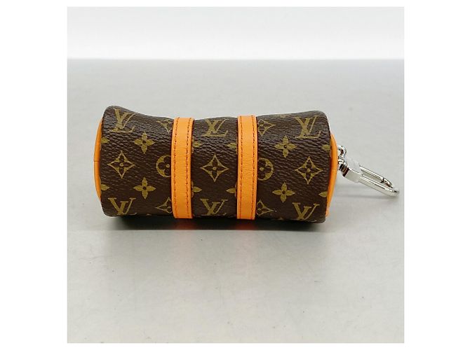 Portachiavi Mini Keepall Monogram Louis Vuitton Marrone Arancione - vista 3