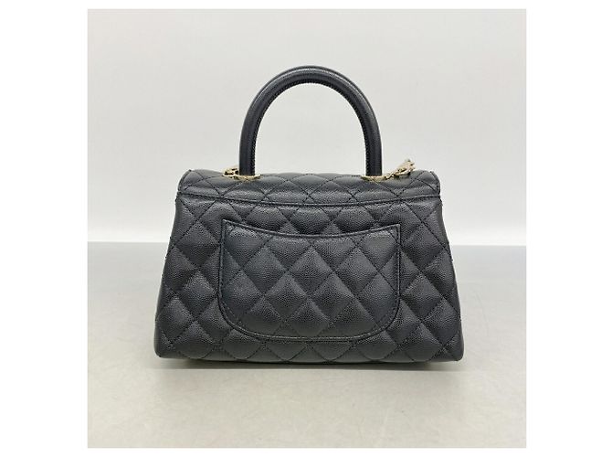 Coco Handle Borsa Chanel in vitello grana Nero - vista 10