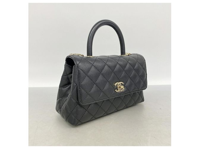 Coco Handle Borsa Chanel in vitello grana Nero - vista 2