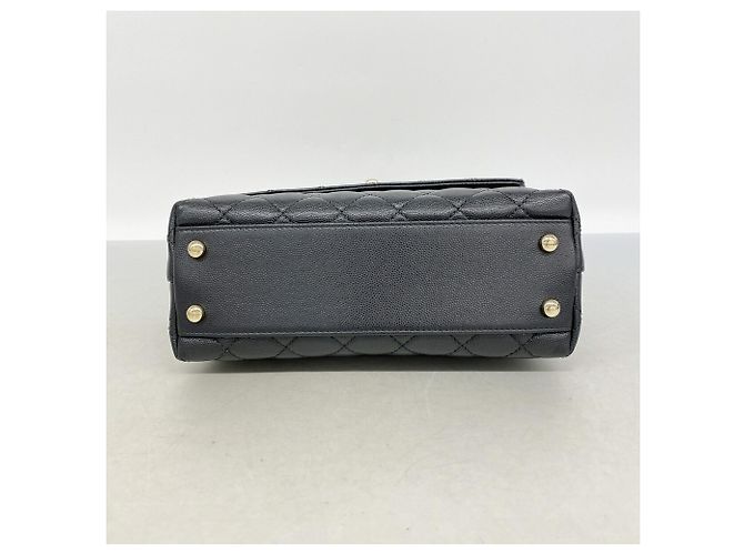 Coco Handle Borsa Chanel in vitello grana Nero - vista 3