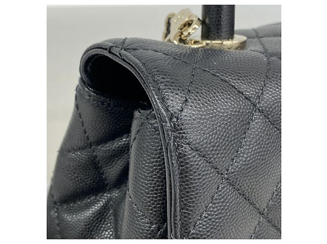 Coco Handle Borsa Chanel in vitello grana Nero - vista 7