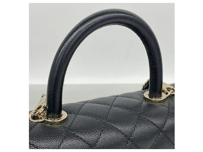 Coco Handle Borsa Chanel in vitello grana Nero - vista 8
